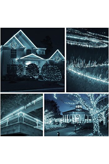 Flippy Christmas Installation, 44 m, 1056 LEDs, Luminous Hose, Cold White, Transformer, 8 Light Modes, Sect