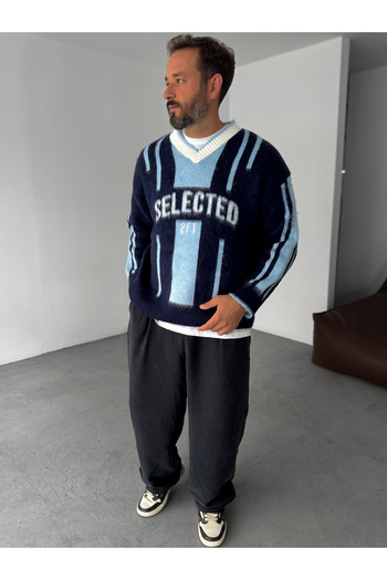 BYBASICMAN Light Blue Selected Knitwear Sweater Tw-1001