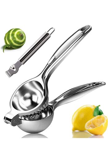 Velora World Stainless Steel Lemon Squeezer & Zester Set – Manual Citrus Juicer