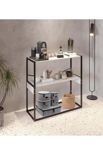 AGD Coffee Corner Table, Entryway Console Table, To Arrange And Organize Your Needs - White / Black