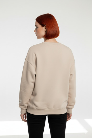 uyguntarz Unisex Colorful Flowers Printed Oversize Crew Neck Sweatshirt