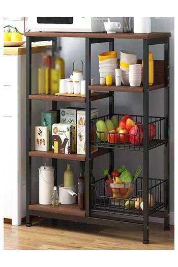AGD Kitchen Storage Racks, Multi-Shelf Storage Unit for Microwave Oven, Spices, Multi-Use Kitchen Ta