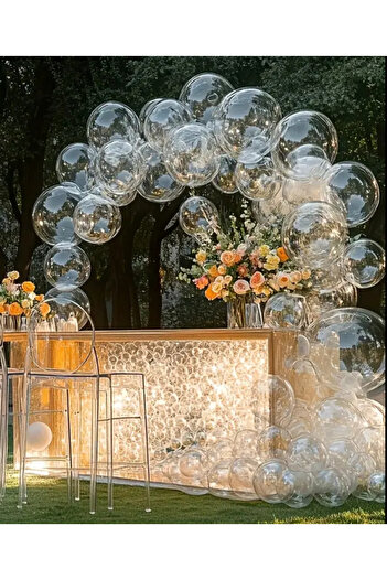 Çemrek Süs Parti Transparent Balloon Chain Set 30 Pieces 20 Inches