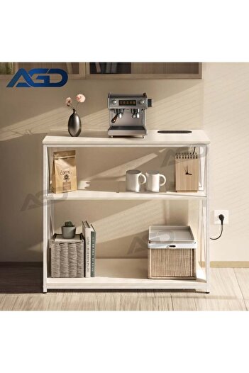 AGD Console Table with Power Outlet Adjustable Sofa Table with Storage Shelf and Entryway Table
