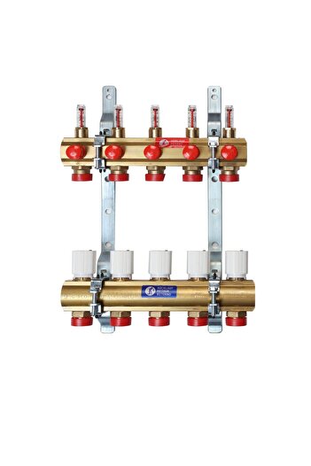 GIACOMINI R553FY004 pre-assembled distributor-collector set, 4 circuits,underfloor heating, 60 sq m