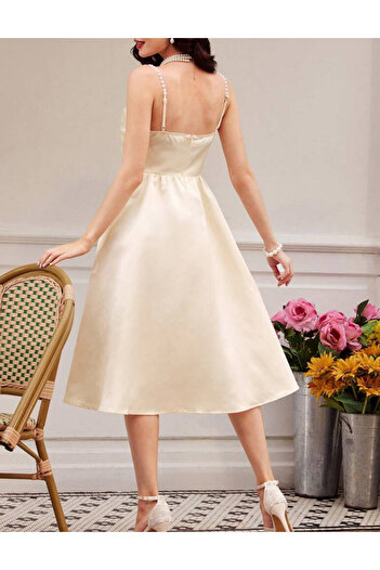 SHEIN midi dress, cream
