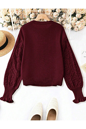SHEIN Curve+ Sweater, Cherry