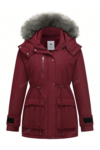 SHEIN Curve+ jacket, cherry red