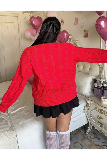 SHEIN Curve+ sweater, red