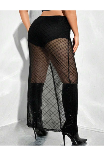 SHEIN Curve+ maxi skirt, black