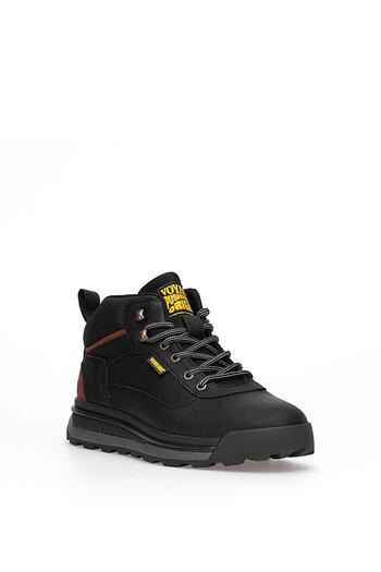 Voyager 6973 Men's Genuine Leather Flat Boots Black