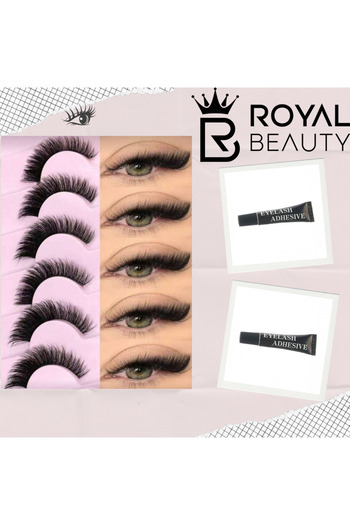 Royal Beauty Set of 2 x Professional adhesive for strip or tuft eyelashes - 1 ml, very short drying time, Eyelash gift