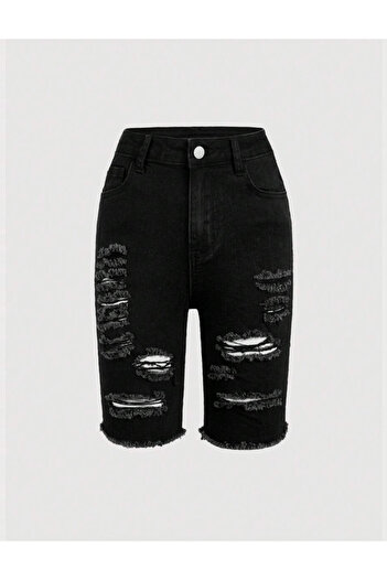SHEIN denim shorts, black