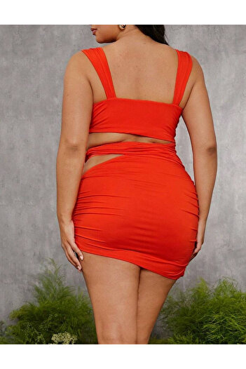 SHEIN Curve+ mini dress, orange
