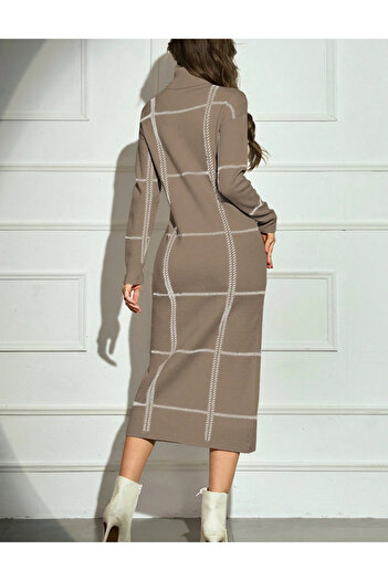 SHEIN midi dress, brown