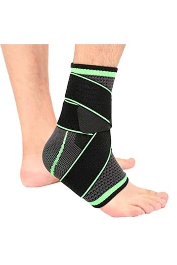 NEO ™ Flexx® Elastic Ankle Brace, Protective Orthosis with Elastic Fixing Bands, Black and Green