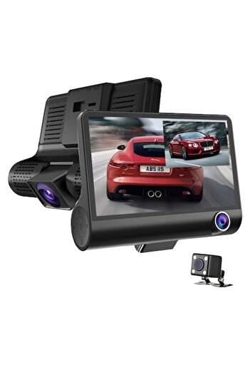 GermaNova Car DVR Triple Camera Front, Rear, Interior, 4.0 inch, FULL HD 1080p, 170 degree angle, Ni