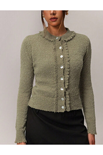 SHEIN button-up sweater, green