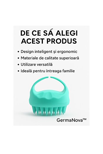 GermaNova Scalp Massage Brush GermaNova, Shampooing and Cleaning Scalp, Hair Growth Stimulation, Silicone, Gre