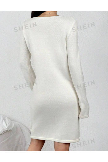 SHEIN knitted dress, cream