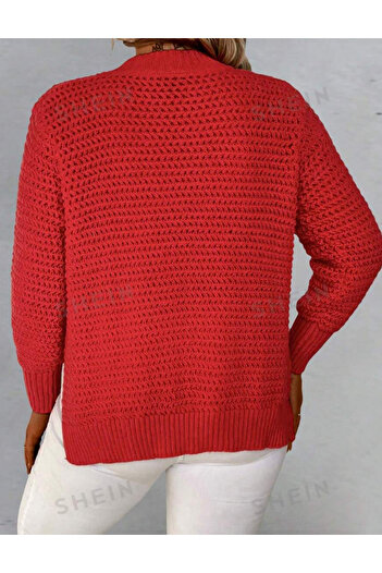 SHEIN Curve+ sweater, red