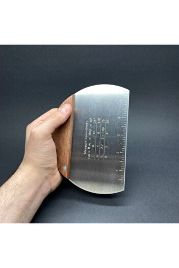 zenvita Dough Cutter and Scraper Spatula (Wooden Handle, Measured 14 cm)