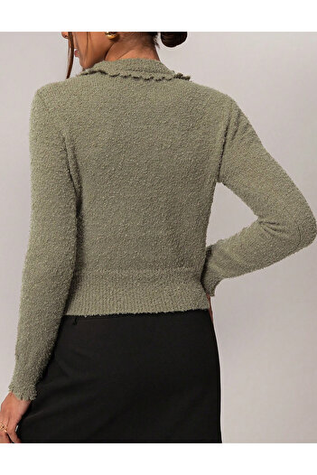 SHEIN button-up sweater, green