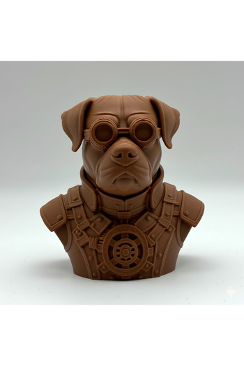 3Dprinted Rottweiler Steampunk Bust