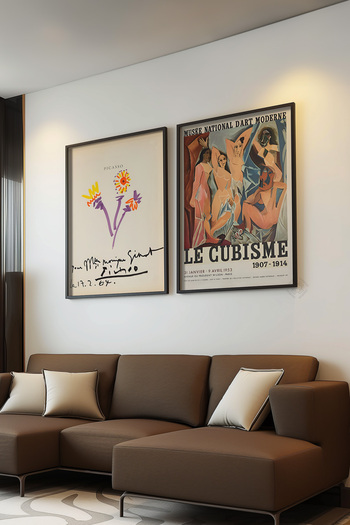 Basquiart Picasso 2'li Siyah Çerçeveli Poster, Sanatsal Tablo Seti No:12