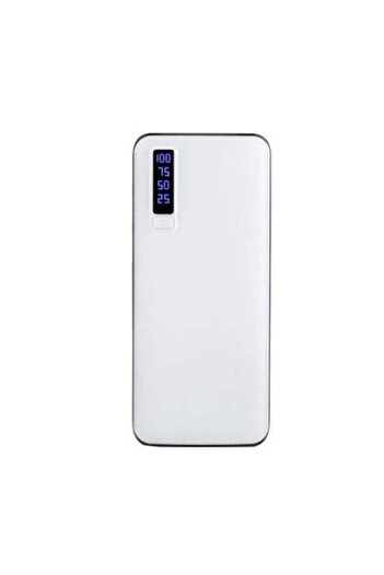 AisHa StoRe OnliNe External Battery Smart Power Bank, 30000mAh, 3 x USB, Leather Design, White