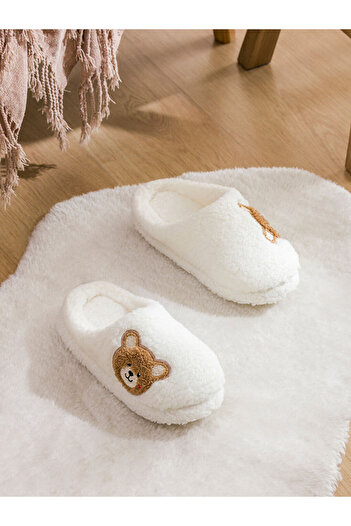 LC Waikiki Ayı Teddy Nakışlı Pelüş Kadın Ev Terliği