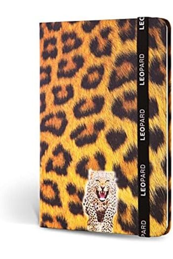 STOREMAX Snshop Color Fabric Notebook Lined Elastic Leopard 467437