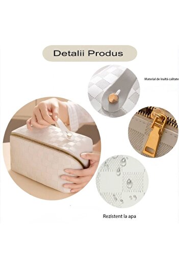 Fragrance World Luxury Gift Set - Barakat Rouge 540 Perfume, 100ml, Unisex + Elegant Cosmetic Bag, White