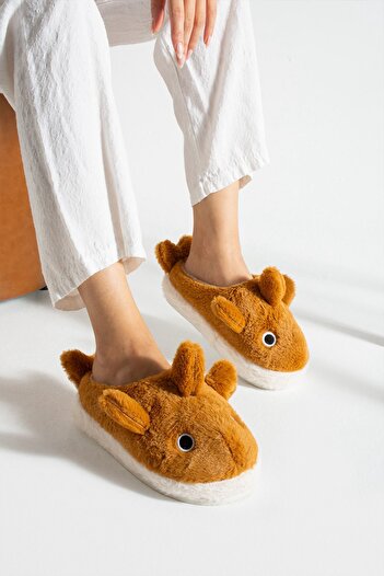 Jackers Silent Sole with Fur Inside, Soft Tail Shark Figured House Slippers, Panduf Silent Sole