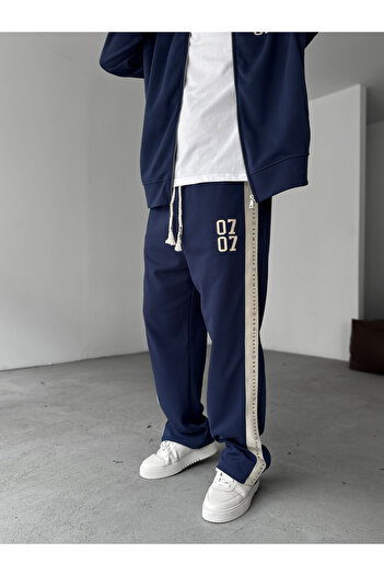 BYBASICMAN Navy Blue 0707 Printed Tracksuit Res-1007