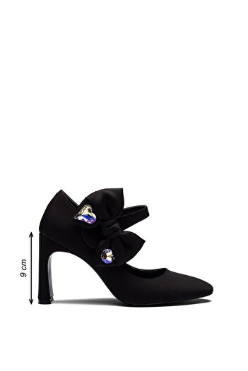 Dedos Special Design Bow and Gemstone Women's Nubuck Evening Dress Shoes 3125