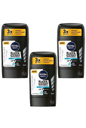 Nivea Men Set 3 Antiperspirant Stick Black & White Invisible Fresh,