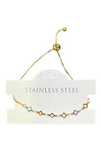 zarifje Wholesale Silver Color Van Cleef Chain Yellow White Elevator Steel Bracelet