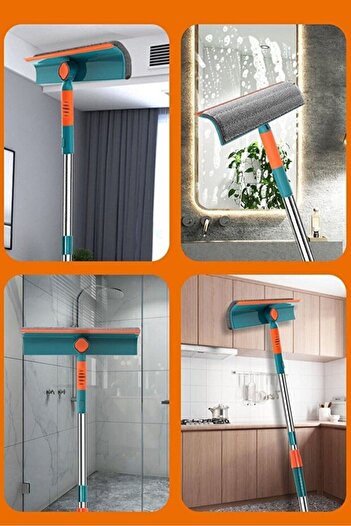 safestore 180 Degree Rotatable Telescopic Double Sided Practical Glass Wiping Apparatus Extendable Glass Wiping Mop