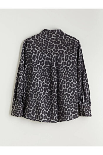 LC Waikiki Lcwaikiki Classic Black Leopard Print Women's Shirt