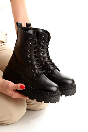EYLÜLDEN MODA SHOES Lucy Lace-Up Black Boots