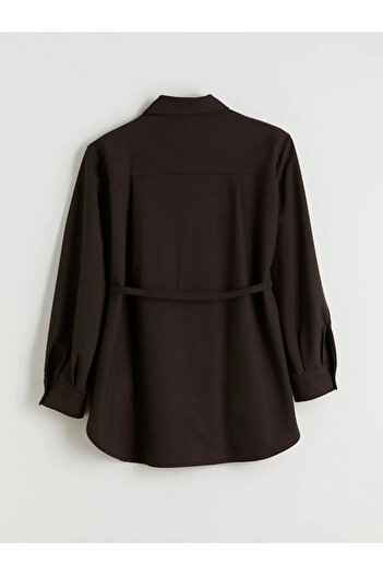 LC Waikiki LCW Modest Kahverengi Oversize Kadın Gömlek Tunik