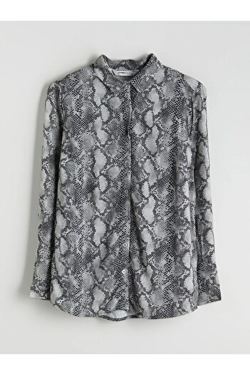 LC Waikiki Lcw Grace Gray Patterned Women's Shirt