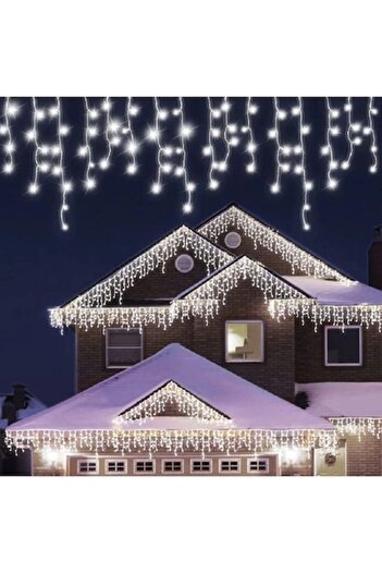 AisHa StoRe OnliNe Christmas Flowing Light SIKS, 12 m, 8 Lighting Modes, Fringe 30cm, Indoor/Outdoor, White Wire, Inter