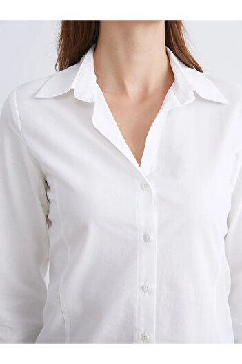 LC Waikiki Lcw Vision Ecru Oxford Women's Shirt
