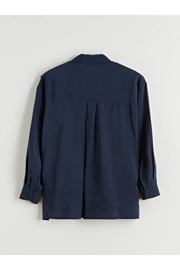 LC Waikiki Lcwaikiki classic navy blue modal blended women's shirt