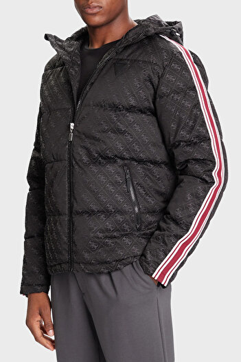 Guess Fusco 4G Logolu Şerit Detaylı Regular Fit Kapüşonlu Şişme Mont Z5BL02WFIQ2 Erkek MONT Z5BL02 W