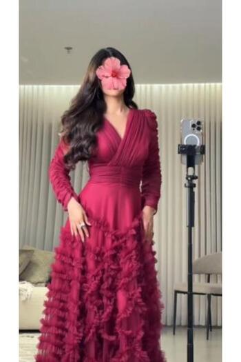 RZ Evening Dress in Burgundy