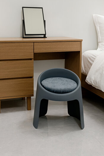 MARINO Velvet Dressing Chair 40X30X30 cm - Grey