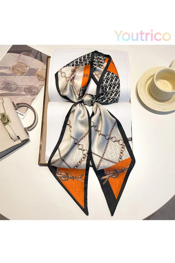 Youtrico Patterned silk scarf,Double Sided Headband&neckerchief,Autumn&winter atmosphere